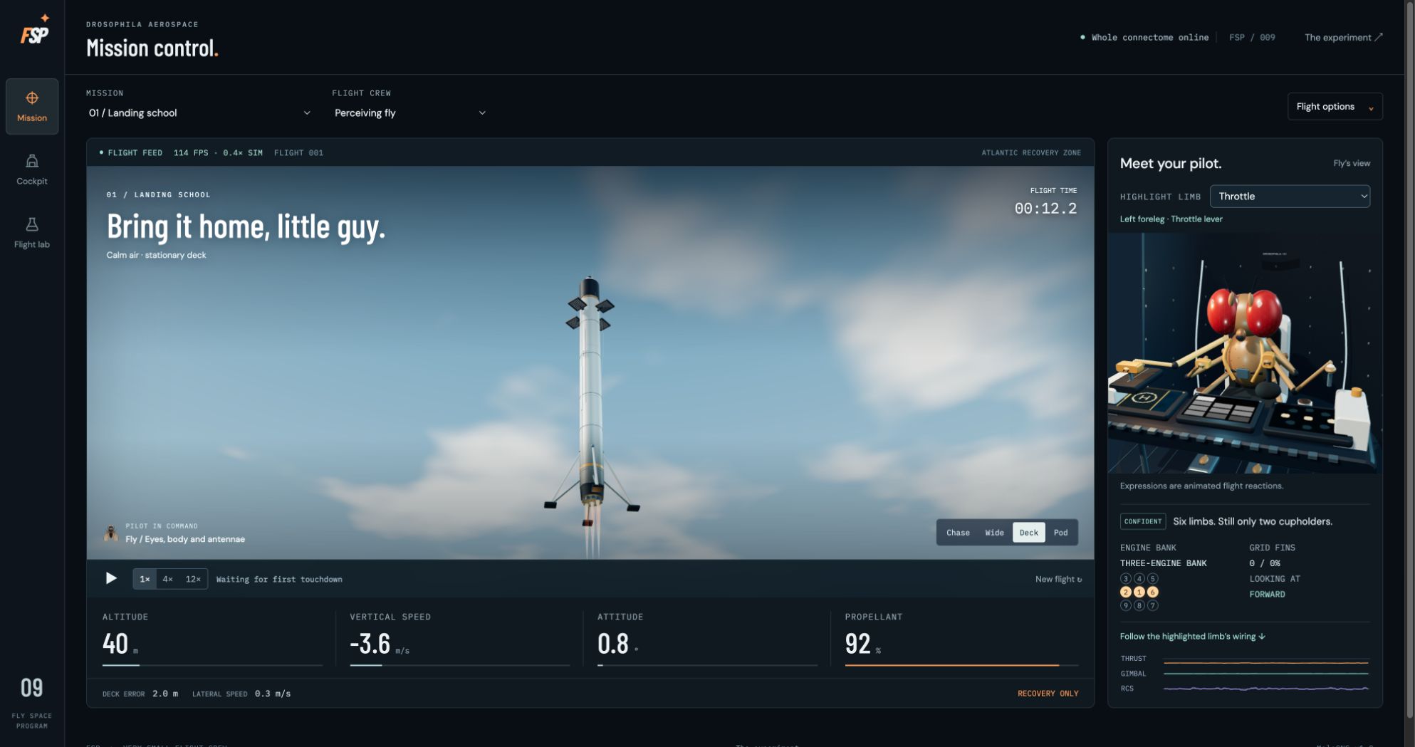 Deck flight camera in Fly Space Program
