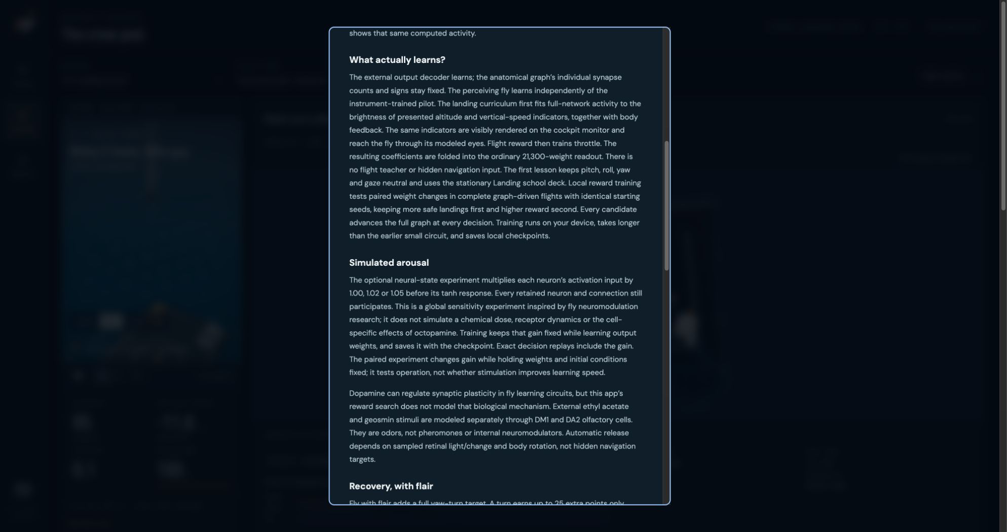 The experiment: learning and arousal in Fly Space Program